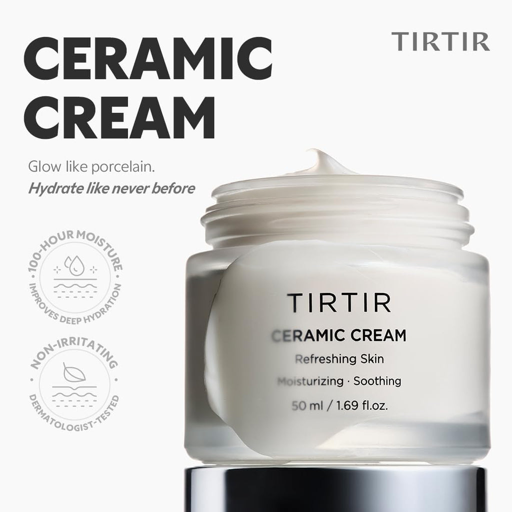 Ceramic Cream | Deep Moisturizer for Glass Skin, Polyglutamic Acid, Centella Asiatica Extract, Strong Skin Barrier, Lightweight, Mild, Nature Derived Ingredients, Dry Skin, Korean Skincare